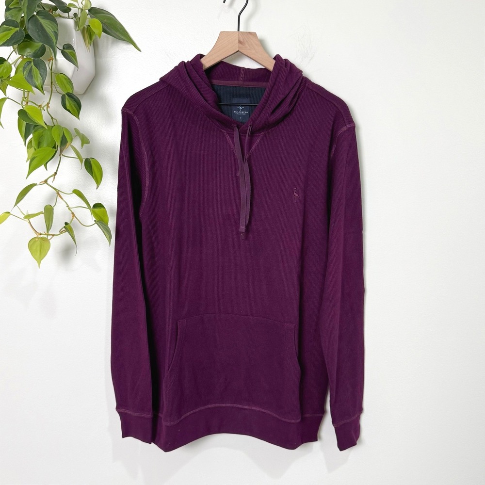 Tailorbyrd Mens Cozy Knit Hoodie Berry Heather Purple Waffle Pullover M25704HD L
